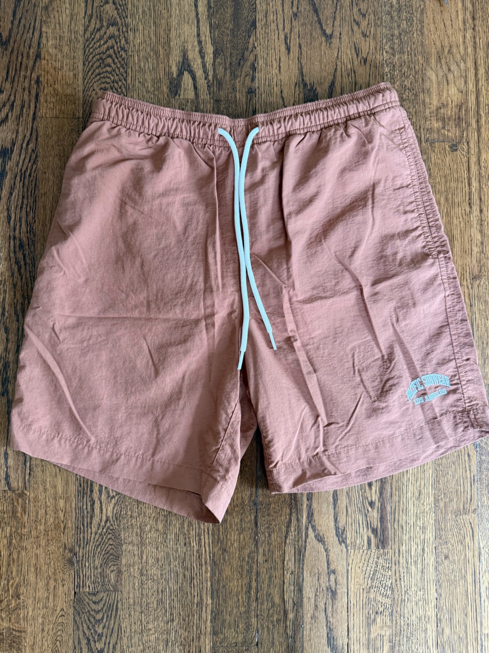 PacSun Mens Rust Swim Trunks with White Drawstring